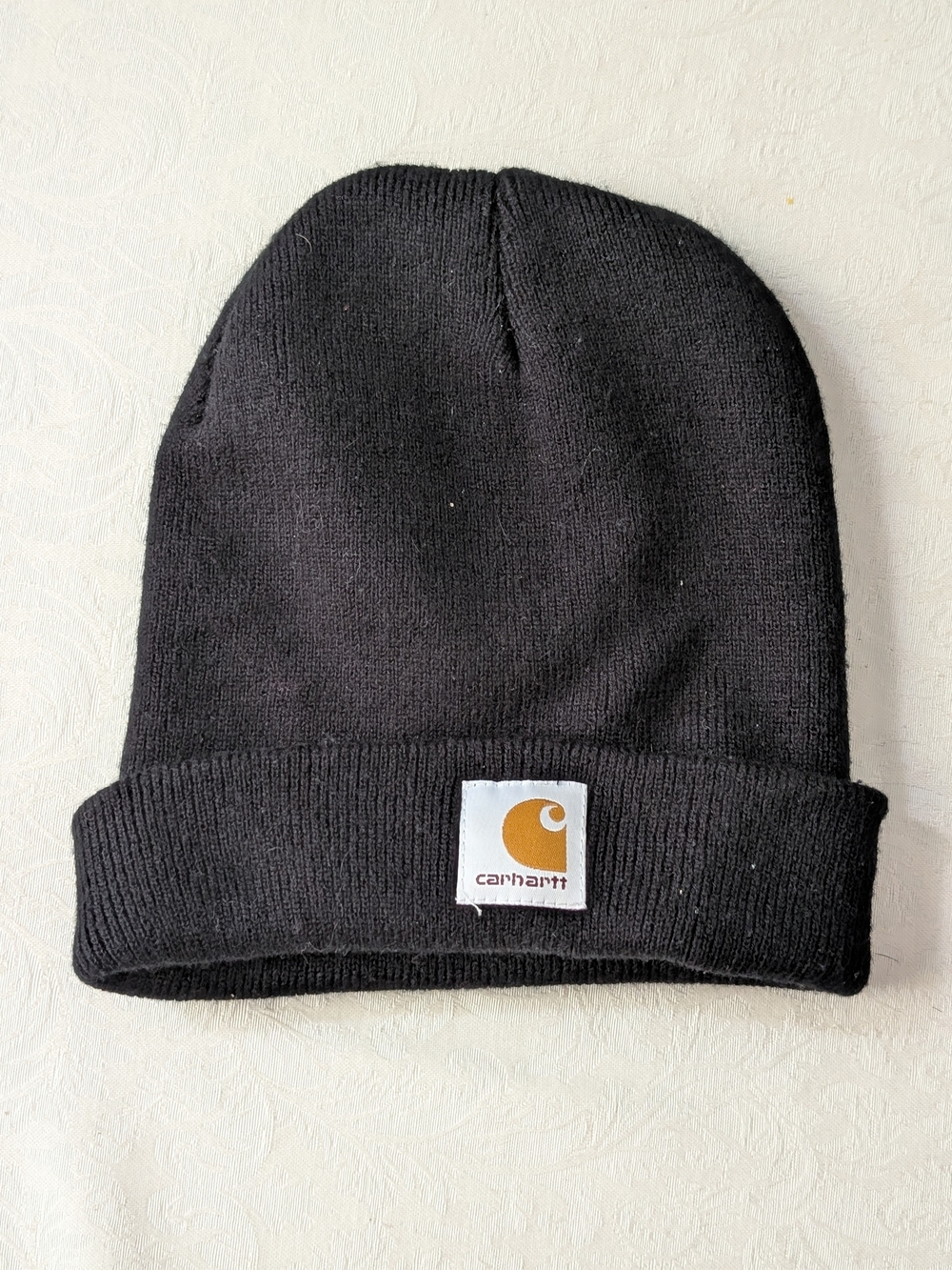 Carhartt Black Beanie Hat Solid Casual Men One Size Watch Cap
